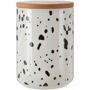 Premier Housewares Dolomite Speckled Large Storage Canister / Kitchen Canisters For Food Storage Airtight Jar With Bamboo Lid Jars For Tea Coffee