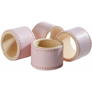 Premier Housewares Faux Leather Pink Napkin Rings - Set of 4