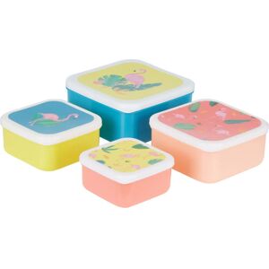 Premier Housewares Lunch Boxes Flamingo Sandwich Box Multicolored Snack Boxes For Kids Set Of 4 Lunch Boxes For Kids Flamingo Smiggle Lunch Box 14 x 14 x 6 - Premier