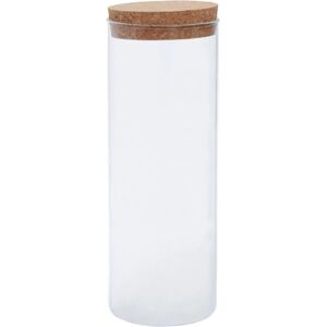 Premier Housewares Small Round Clear Glass Jar Extra Large With Renewable Cork Lid For Storage Multipurpose Stylish Lightweight Removable Lid w10 x d10 x h28cm