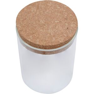 Premier Housewares - Small Round Clear Glass Jar Small With Renewable Cork Lid For Storage Multipurpose Stylish Lightweight Removable Lid w10 x d10 x