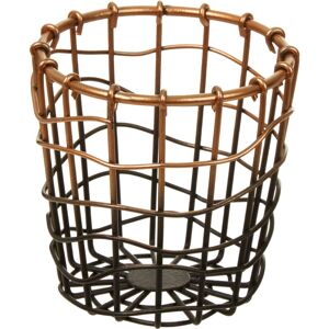Premier Housewares - Storage Pot Hand Weaved Wire Baskets With Small Metal Basket Black and Gold Colour Detailed Contemporary Design 9 x 9 x 9