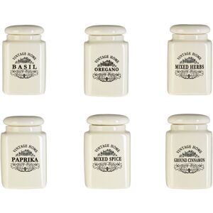 Premier Housewares - Vintage Home Spice Jars - Set of 6