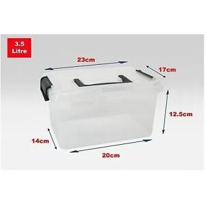 VISS Quality plastic storage boxes - pack of 5 - all sizes - home - office - strong