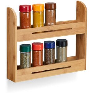 Relaxdays - Freestanding Spice Rack, Bamboo Herb Shelf, Small Spice Shelf for Kitchen, hwd: 26 x 31 x 6 cm, Natural