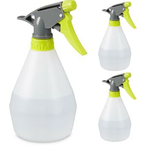 Relaxdays - Spray Bottle, 500 ml Volume, Nozzle for Mist & Stream, Refillable, Plastic, 20 x 9 x11 cm, White/Grey/Green