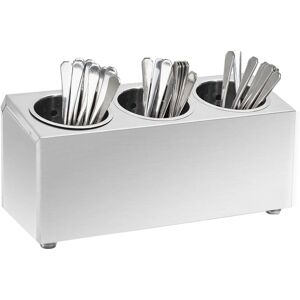 BERKFIELD HOME Royalton Cutlery Holder 3 Grids Rectangular Stainless Steel