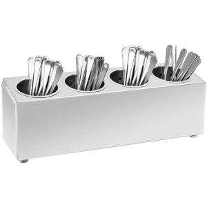 BERKFIELD HOME Royalton Cutlery Holder 4 Grids Rectangular Stainless Steel