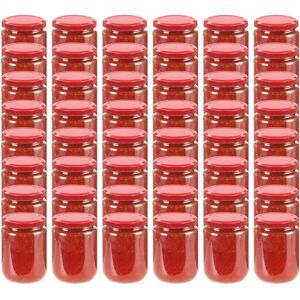 BERKFIELD HOME Royalton Glass Jam Jars with Red Lid 48 pcs 230 ml