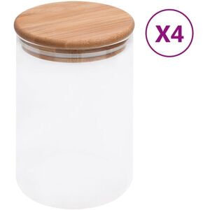 BERKFIELD HOME Royalton Storage Glass Jars with Bamboo Lid 4 pcs 800 ml