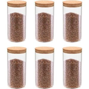 BERKFIELD HOME Royalton Storage Glass Jars with Cork Lid 6 pcs 1100 ml