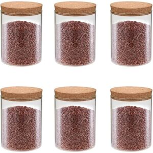 BERKFIELD HOME Royalton Storage Glass Jars with Cork Lid 6 pcs 650 ml