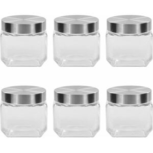 BERKFIELD HOME Royalton Storage Jars with Silver Lid 6 pcs 800 ml