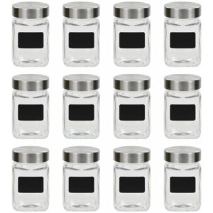 Berkfield Home - Royalton Storage Jars with Sticker 12 pcs 300 ml