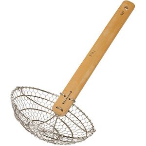 School Of Wok - 38cm Metal Wok Strainer with Bamboo Handle