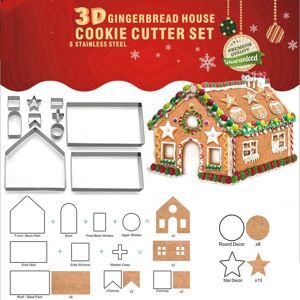 Héloise - Set of 10) Gingerbread House Cookie Cutter Set, Bake Your Own Little Christmas House Kit, Chocolate House, Haunted House, Gift Box Packaging