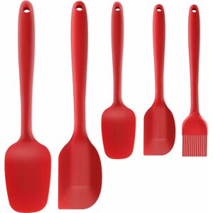 LANGRAY Silicone Spatula Set 5 Piece Cake Spatula 500 F Heat-Resistant Non-Stick Rubber Spatula Set with Stainless Steel Core Silicone Scraper Kitchen