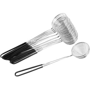 WOOSIEN Stainless steel colander, wire skimmer spoon with handle for draining and draining hot soups