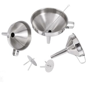 Woosien - Stainless steel funnel, kitchen set, funnel with 2 removable mesh filters and 1 cleaning brush