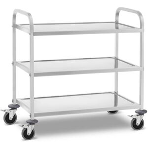 ROYAL CATERING Stainless Steel Service Trolley Serving Catering Service Cart 3 Shelves 240kg