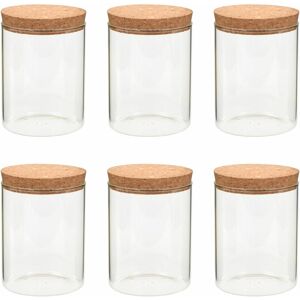 Storage Glass Jars with Cork Lid 6 pcs 650 ml Vidaxl Transparent