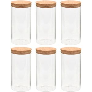 Storage Glass Jars with Cork Lid 6 pcs 1400 ml Vidaxl Transparent