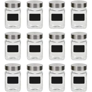 Vidaxl - Storage Jars with Sticker 12 pcs 300 ml Transparent