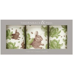 Thornback & Peel Rabbit & Cabbage Set of 3 Round Caddies - Thornback&peel