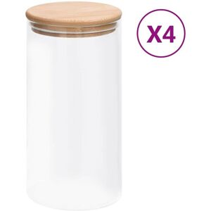 SWEIKO Storage Glass Jars with Bamboo Lid 4 pcs 1200 ml FF150705UK