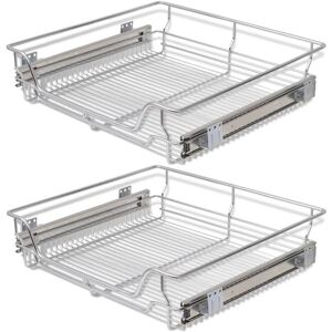 Pull-Out Wire Baskets 2 pcs Silver 600 mm Vidaxl Silver