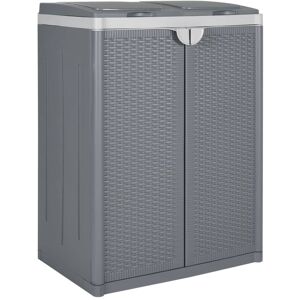 Trash Bin with 2 Doors Grey 65x45x88 cm pp Vidaxl Grey