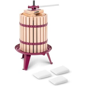 Royal Catering - Wooden Fruit Press Cider Press Apple Press Wine Press Manual 18L + Accessories