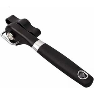 CYSLMUK 1PC Safety Manual Can Opener, Black, Stainless Steel Can Opener, Ergonomic and Non-Slip Design, Smooth Edges, No Sharp Edges When Cutting