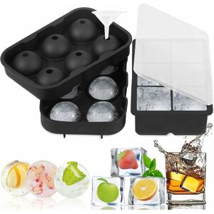 HÉLOISE 2 different types of ice cube molds with lids, food grade silicone ice cube trays, BPA free.Reusable, for condensing water into ice for cocktails,