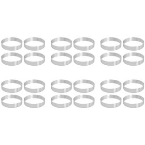 TLILY 24 Pcs Round Bottom Porous Ring Cake Mold Baking Tools Mousse Perforated Heat Resistant, 10cm