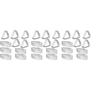 TLILY 3X Boat Shape and Ring Stainless Steel Three Corners Tower Mold Cake Tools Baking Mousse Perforated