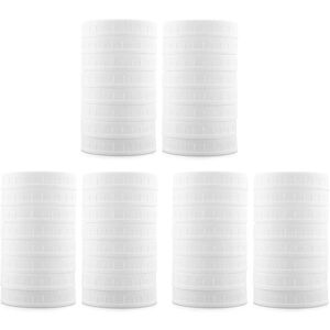 TLILY 48 Pack Wide Mouth Jar Lids, Plastic Storage Caps Suitable for Jars, Leak Proof and Scratch Proof