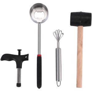 Tlily - 4Pcs Coconut Opener Tool Stainless Steel Driller Cut Hole Fruit Openers Tools