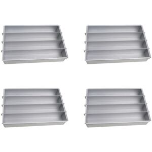 TLILY 4X Battenberg Cake Pan, Commercial Weight Anodized Aluminum, Silver A