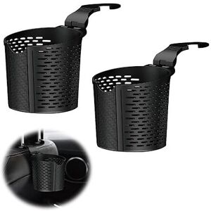 ALWAYSH Car Cup Holder, Can Bottle Holder, Universal Car Cup Holder Hanging for Drink, Thermos, Coffee, Bottle, Mini Trash Can, 8.5cm Diameter (Black), 2