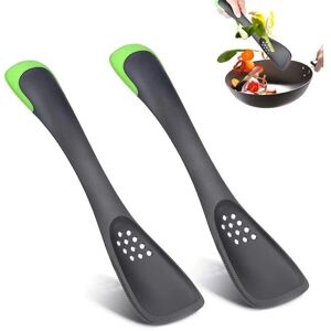Alwaysh - 5-in-1 Silicone Kitchen Utensils Set, Slotted Spoon, Screwdriver, Cutting Tool, Solid Spoon and Spatula in Solid Grey