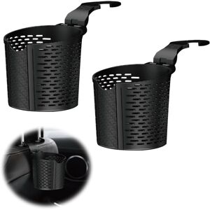 ALWAYSH Car Cup Holder, Can Bottle Holder, Universal Car Cup Holder Hanging for Drink, Thermos, Coffee, Bottle, Mini Trash Can, 8.5cm Diameter (Black), 2