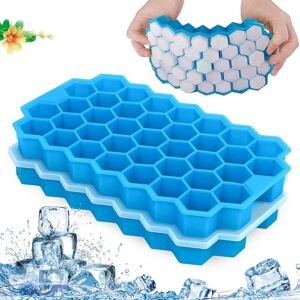 Héloise - Ice Cube Trays with Lids, 2 Pack 74 Flexible Silica Gel Ice Cubes bpa Free, Ice Cube Molds for Cold Drinks, Whiskey and Cocktails