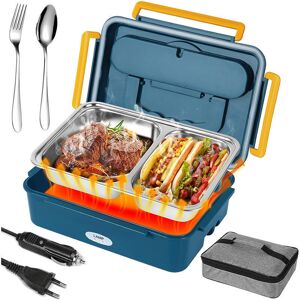 IKODM In 1 heated lunch box - Insulated - Heated lunch box - 1.2L - Electric insulated 220V 12V-24V - 25x18x8cm (LxWxH)