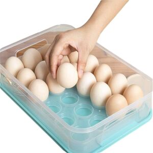 Longziming - Plastic Egg Box, Egg Storage with Lid, Egg Storage Organizer, Large Plastic Egg Container, Single-Layer Egg Box, Refrigerator Egg Box