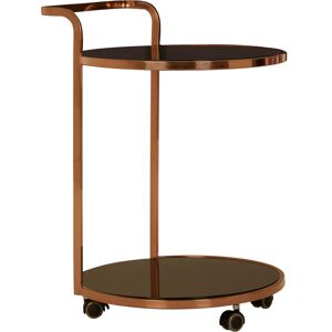 Premier Housewares - Interiors by Premier Elegant 2 Tier Gold Finish Drinks Trolley, Functional Bar Trolley, Easy Mobility Drinks Trolley
