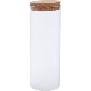 Premier Housewares - Small Round Clear Glass Jar Extra Large With Renewable Cork Lid For Storage Multipurpose Stylish Lightweight Removable Lid w10 x