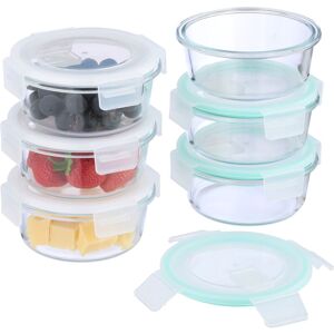 Relaxdays - Glass Containers with Lid, Set of 6, 400 ml, Meal Prep, Food Storage Boxes, Plastic Lid, Airtight, Transparent