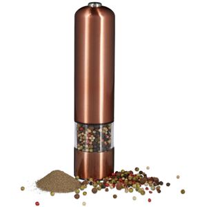 Relaxdays - Large Electric Pepper Mill, Set of 2, Stainless Steel, Ceramic Grinder, Battery-Powered, Various Colors