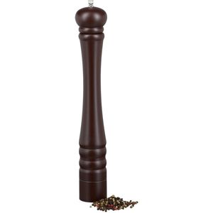Relaxdays - Wooden Pepper Mill, Ceramic Grinding Mechanism, Large, Size: 40 x 6 x 6 cm, Classic Design, Choco Brown